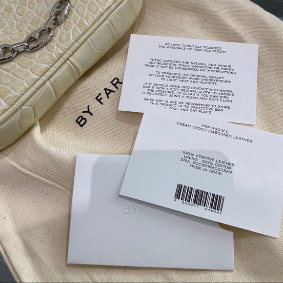 By Far Mini Rachel Cream Embossed Leather - Picture 4 of 4